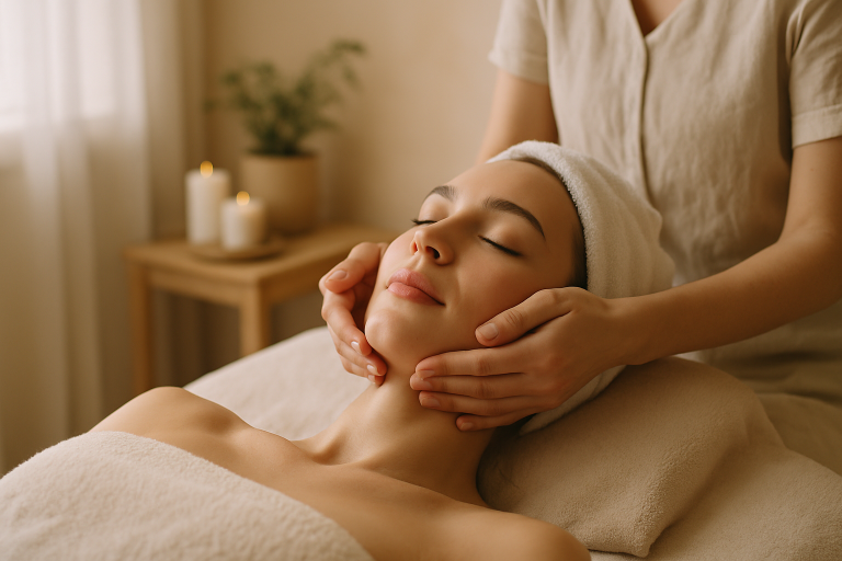 Soins visage relaxants pour bien-être